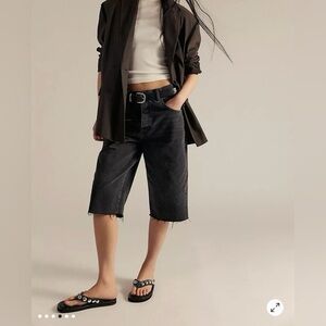 NWT Free People Jam Session relaxed capri jeans in Rocksteady black